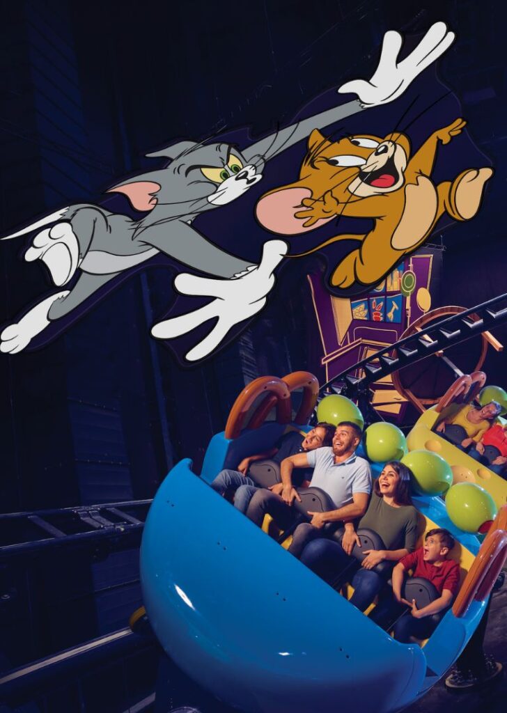 Tom and Jerry roller coaster at Warner Bros World Yas Island Abu Dhabi