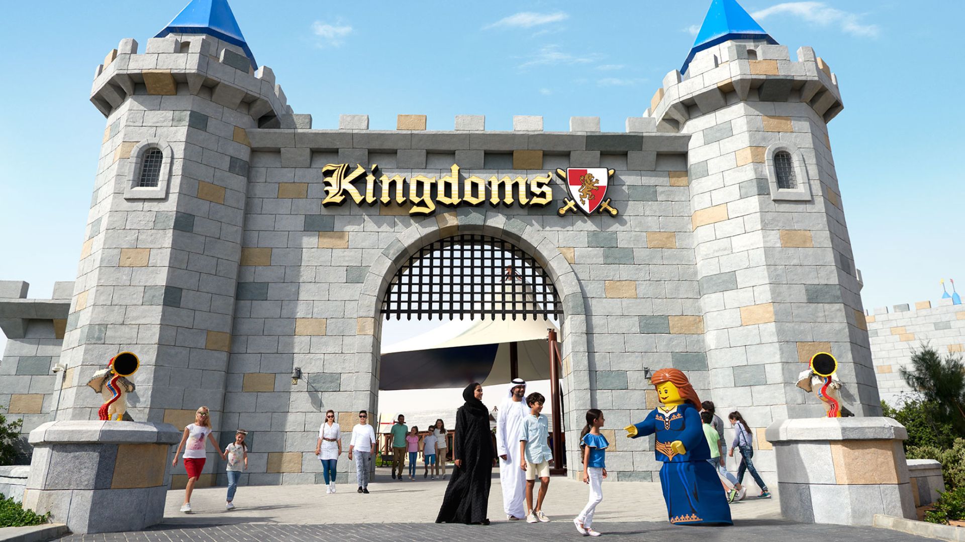 Kingdoms are entrance at Legoland Dubai